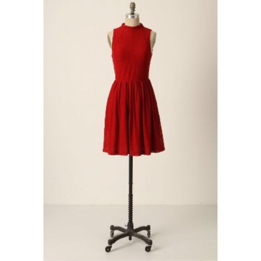 Anthropologie Deletta Red Cosgrove Skater Dress W/ Pockets! View 2